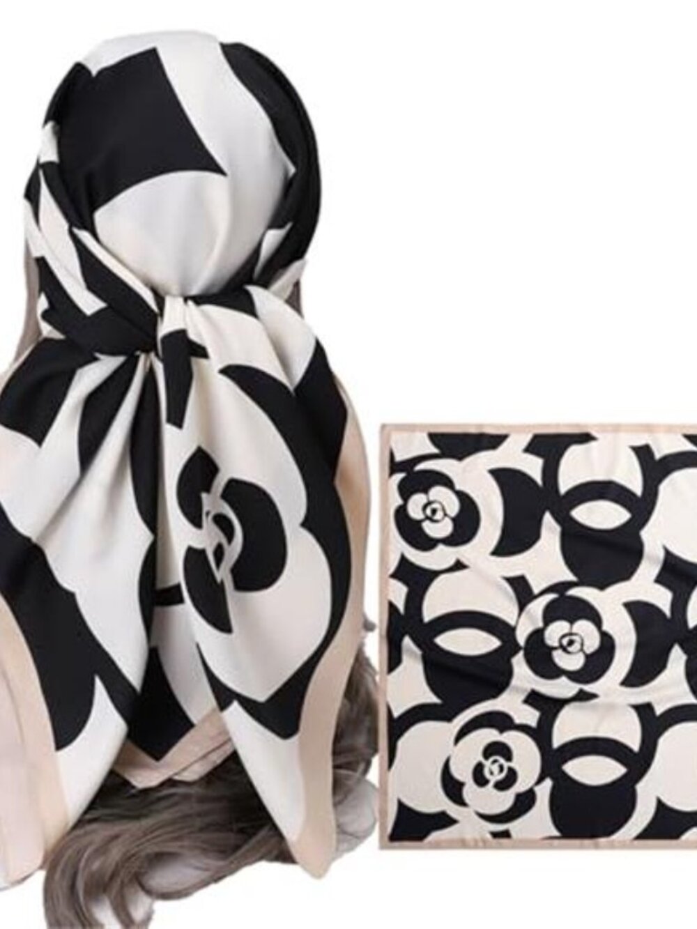 Women's Square Silk Like Head Scarf Large 35 inch Silk Feeling Hair Wrapping
